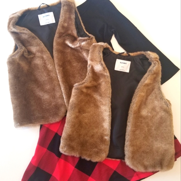 Old Navy Faux Fur Brown Soft Open Front Vest EUC - Picture 1 of 9